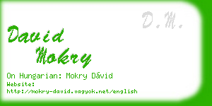 david mokry business card